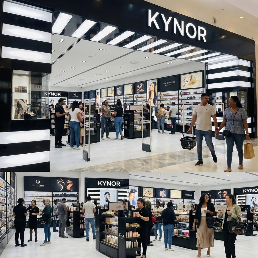 Customers inside the KYNOR store